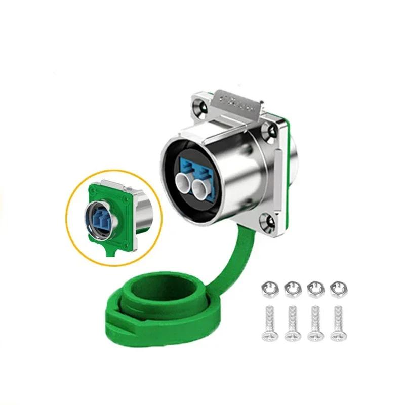 

LP24 Industrial M24 LC to LC Optical Fiber Aviation Connector Plug Socket Signal Data Adapter Panel Mount with 1m Cable Wire