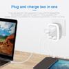 Multifunctional US to European/UK/IT/for CH Travel Plug Adapter with 2 USB 3 in