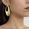 Light Luxury Exaggerated Court Style Metal Water Drop Earrings Women Retro Glossy Temperament Versatile Design Jewelry Gift