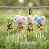 Poupée Naturelle Faite à la Main en Coque de Fruit et Gousse de Haricot - Mignon Pendentif DIY pour Sacs & Voitures