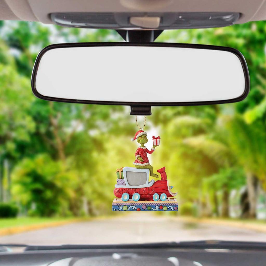 Adorable Cartoon Acrylic Flat Car Hanging Ornament For Christmas Tree Home Decor