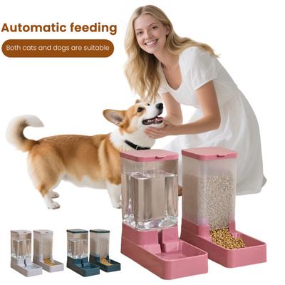 Yousheng Automatic Pet Feeder And Water Dispenser Set 3.8L Capacity Food Bowl Water Drinker Pet Feeding Station for Small Medium Dog Cat Puppy