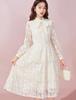 TRENDOUX Long Ribbon Maxi Wedding Lace Fashionable Women's Dress, Tunic, Length, Dress, Dress, Spring, Summer, Fall,