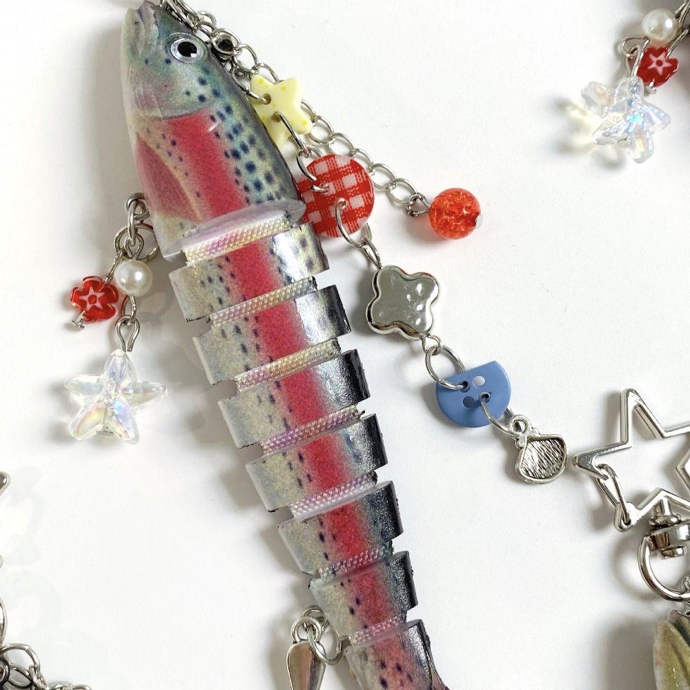 Phone Lanyard Artificial Fish Pendant Bionic Design Fish Bait Lanyard  Jewelry Gift