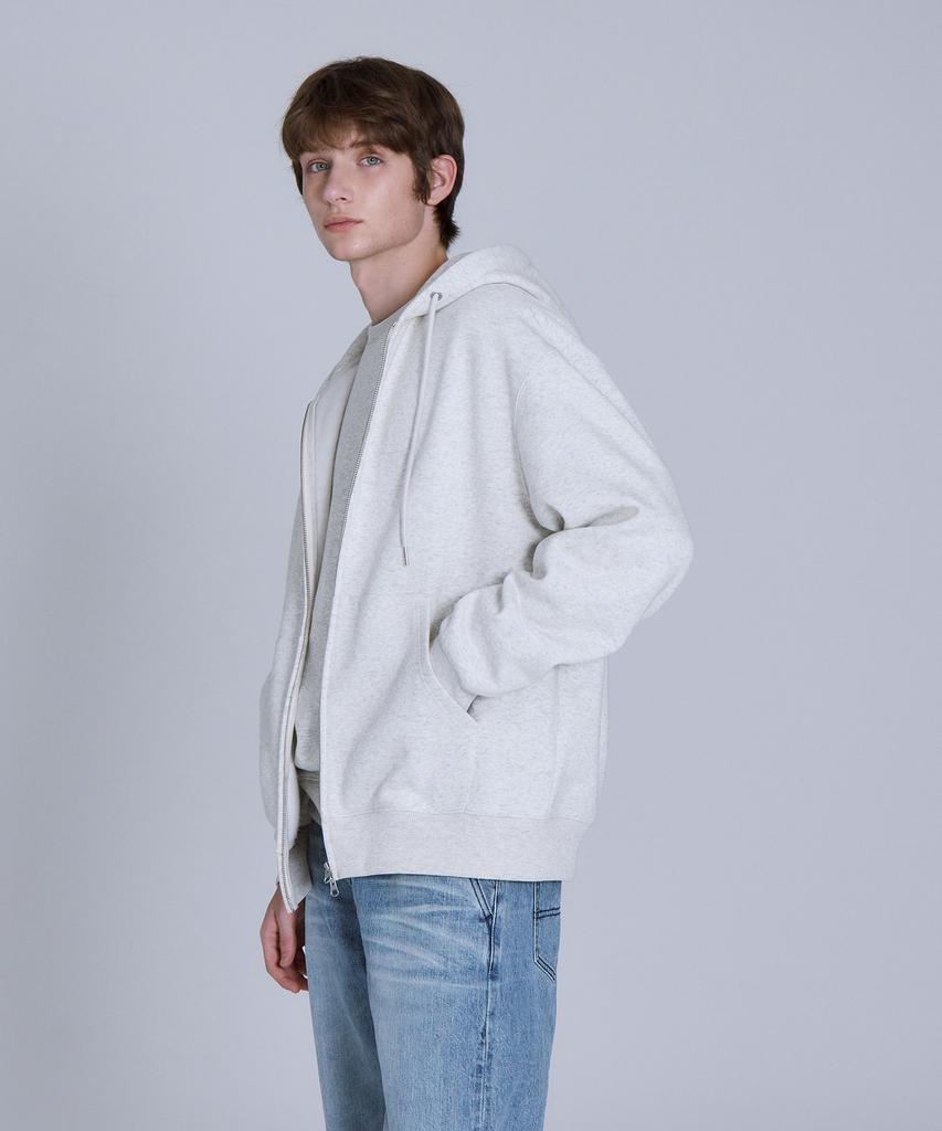 Basic House Uni Basic Brushed Terry Hooded Zip-Up Jumper Oatmeal Lajp7101
