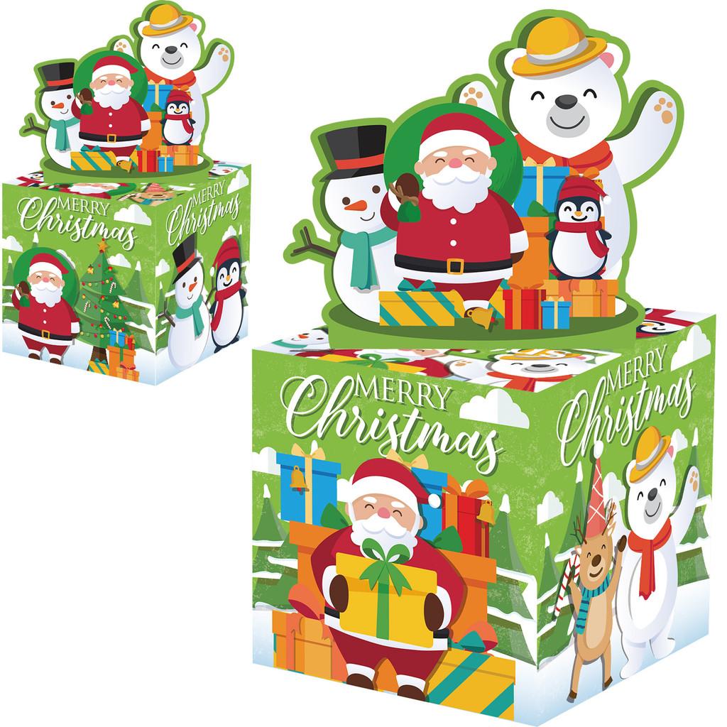 Snowman Christmas Penguin Pattern Paper Table Decor Gift Box For Celebrations