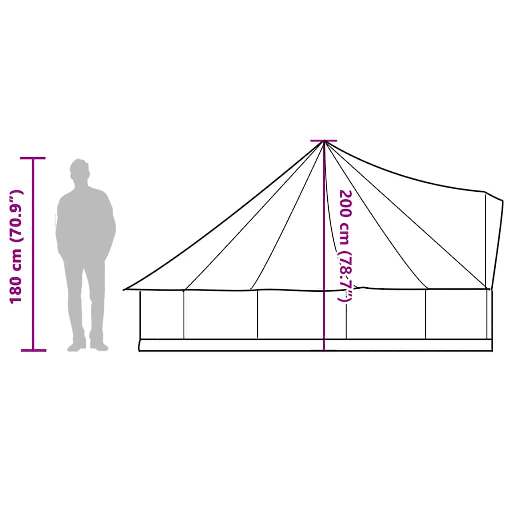 Tipi Family Tent for 6 Persons Gray and Orange Waterproof