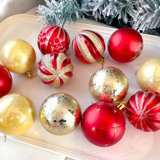 Pcs Christmas Balls Ornaments 2.4 Inch Small Shatterproof Plastic Balls