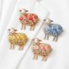 Rhinestone Sheep Flower Brooch Enamel Clothing Accessory New Brooch Pin  Easter Outfit Decoration
