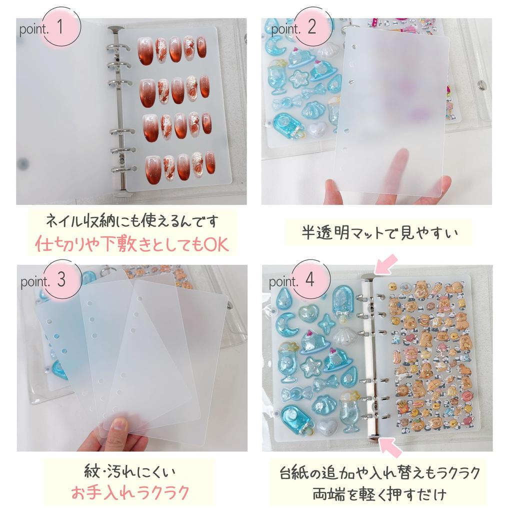 GOKEI A6 Binder Sticker 20 for Sticker Desk and Removable Mini Collages Refills, Sheets, Books, Pads, More, Paper, Plastic, Dividers, Girls,