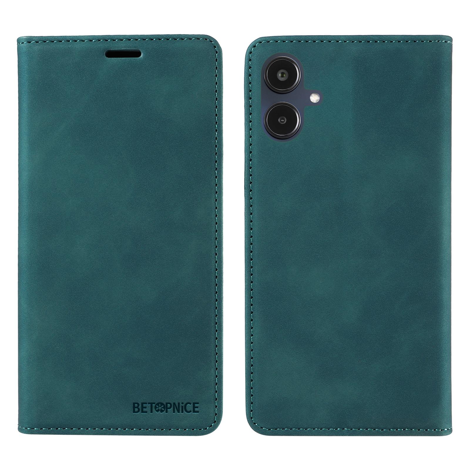 

For Samsung Galaxy A25e Case BETOPNICE Magnetic Closure RFID Blocking Wallet Stand Leather Phone Cover Green