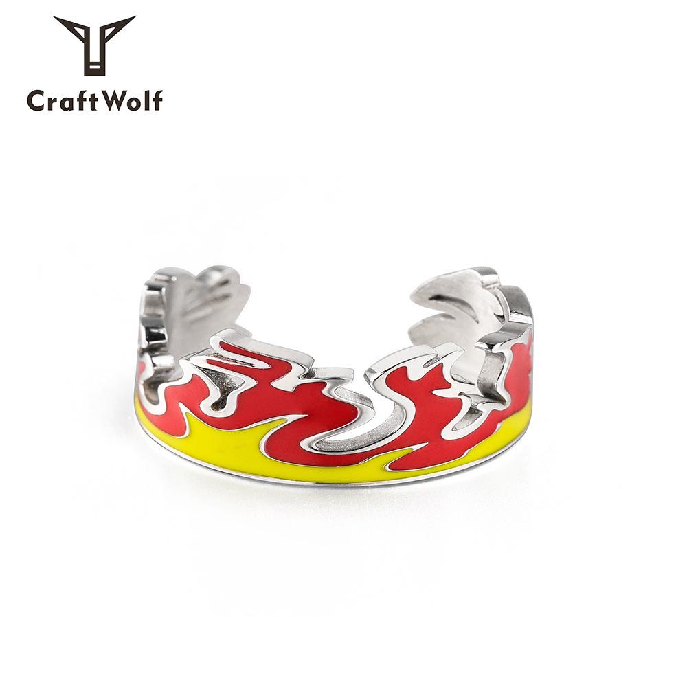 

Original Titanium Steel Hip Hop Ring: Colorful Epoxy Index Finger Jewelry for Men and Women Couples Steel Color (Size 6)