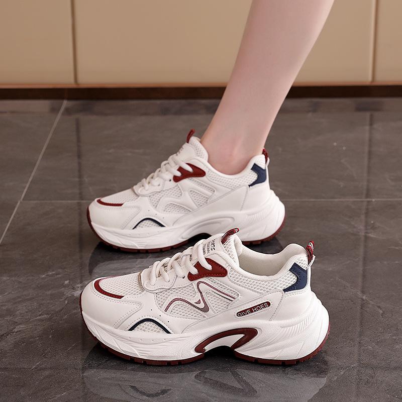 Stepping On Shit Thick-soled Sneakers for Women's 2025 New Spring and Autumn Season Shows Small Popular Feet, Soft-soled Dad Shoes Are Versatile 2117