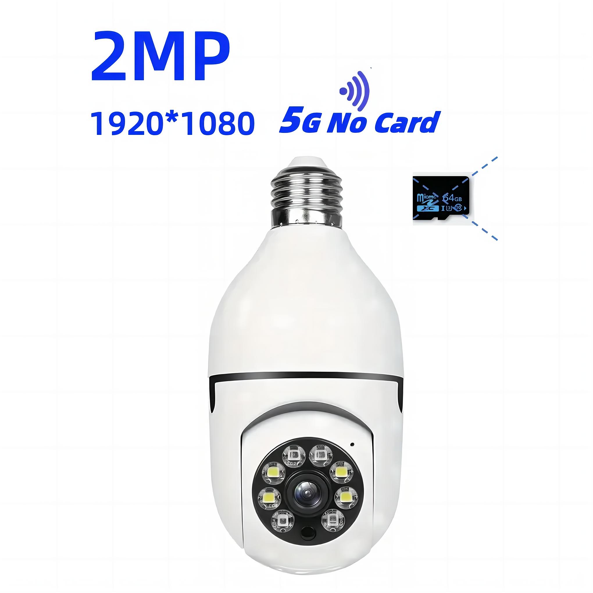 

5G Дводіапазонний 2 МП E27 Камера з лампочками 4-кратне цифрове збільшення ШІ Виявлення руху людини Повнокольоровий додаток для камери нічного бачення Yiiot White Only Camera