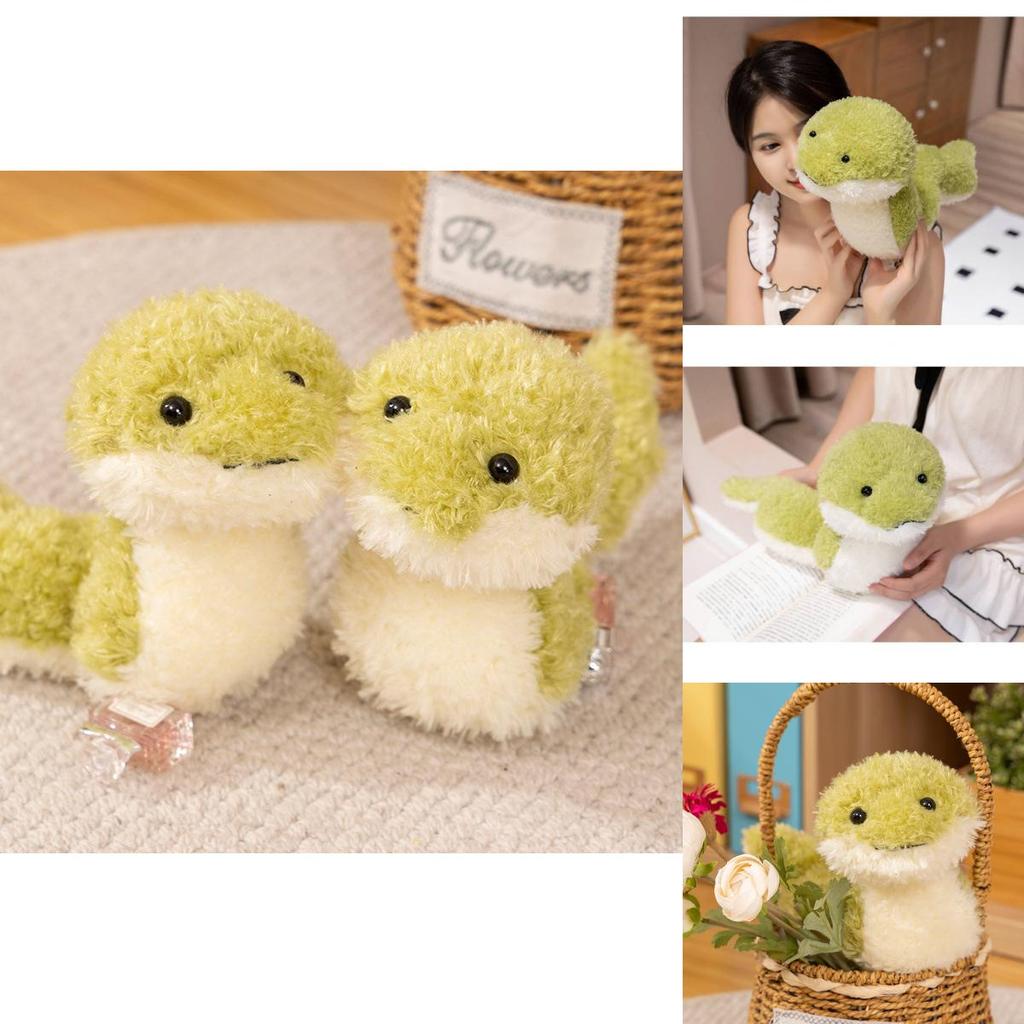 Adorable Green Snake Plush Toy Soft Stuffed Doll Cuddly Animal For Kids Gifts