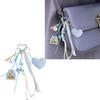 Cute Bag Charm Pendant Keyring Heart Beaded Braided Rope Keychain Bag Charm for Backpack Purse Handbag Decorations