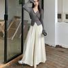 Pantaloni Larghi in Chiffon Leggeri a Doppio Strato Estivi da Donna a Vita Alta con Drappeggio Culotte Eleganti a Linea A Pantaloni Larghi