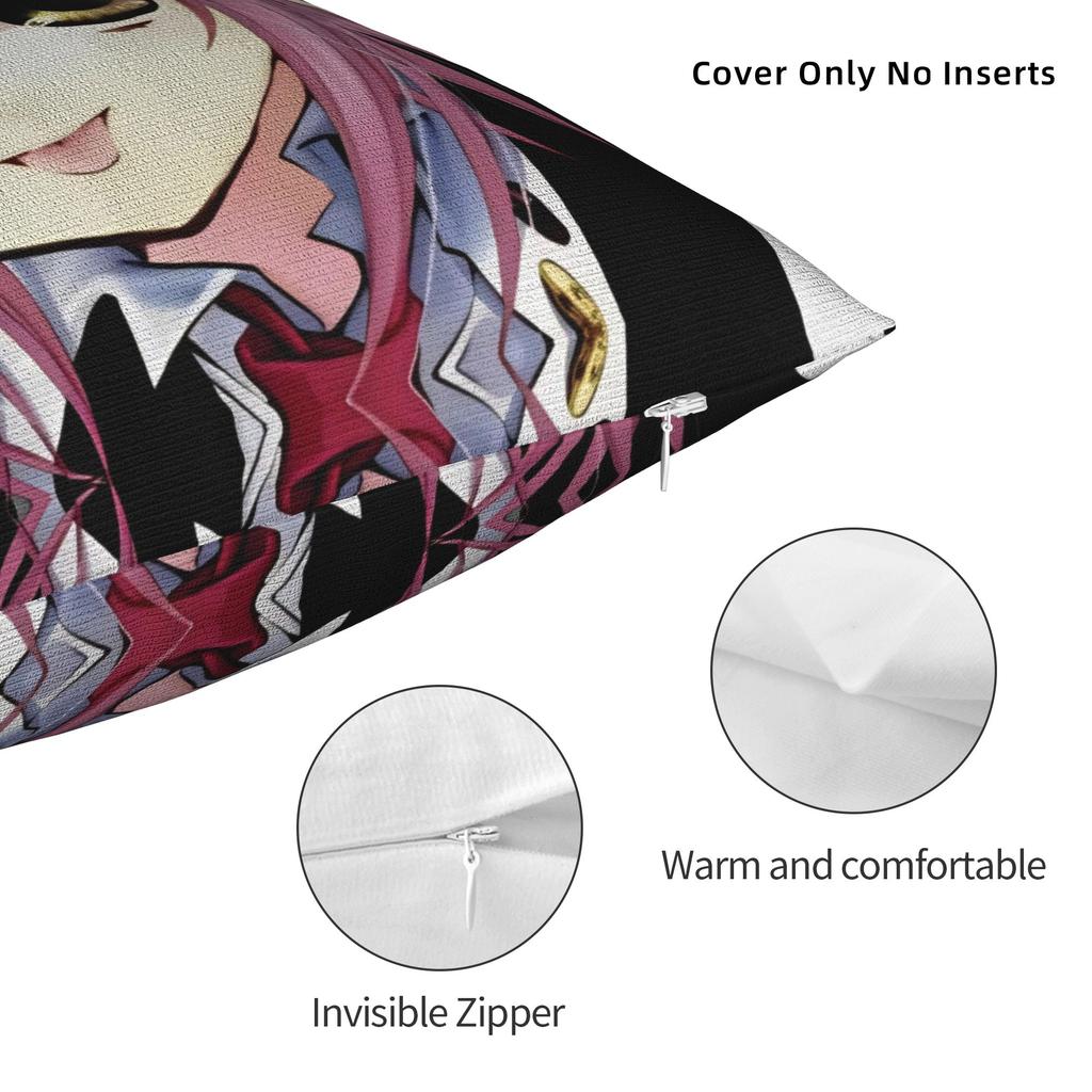 Anime Shugo Chara Square Pillow Cases Hinamori Amu Cushion Cover Custom Zipper Decor Pillowcase for Home 45*45cm