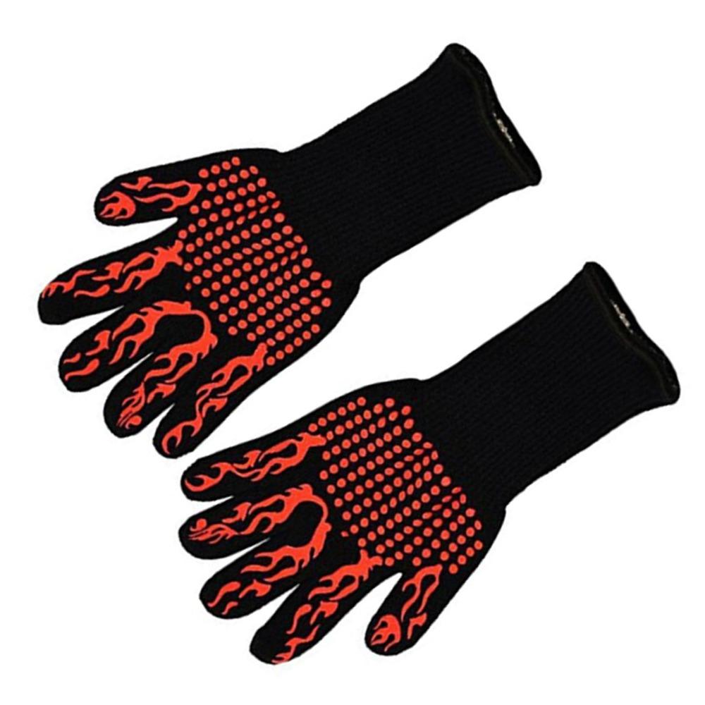 800°C Heat Resistant BBQ Glove Silicone Grill Mitt Durable Oven Glove  Kitchen