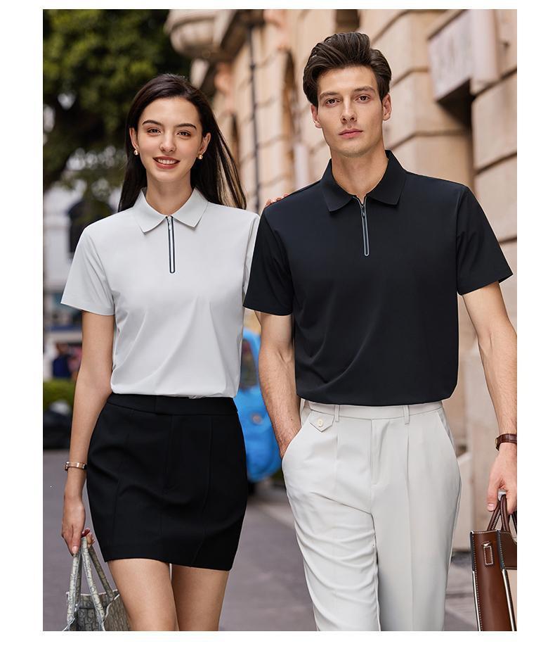 Durable Breathable Seamless POLO Logo Business Workwear Lapel T-shirt for Summer