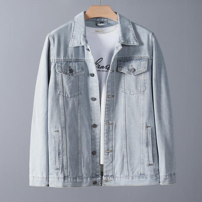 Men's Fashion Loose Fit Denim Jacket - 2023 Spring/Autumn Collection, Large Size, High Quality