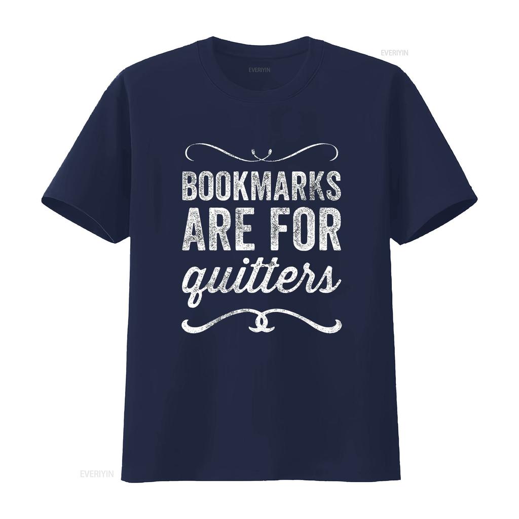 Bookmarks Are For Quitters Funny Bookworm T Shirt Trendy Women s Tops Cute  with Fun Print vintage Washed Soft
