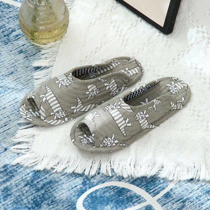 Women's home fabric slippers soft cloth bottom silent non-slip indoor climbing mat slippers wooden floor cotton mop machine washable