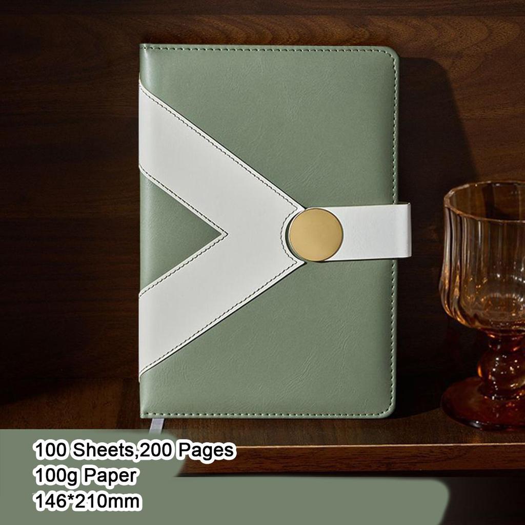A5 verdicktes Business-Leder-Notizbuch, Studenten-Studienheft, Arbeitsbesprechungsprotokollbuch, Tagebuch mit Schnalle, 100 Blatt 200 Seiten