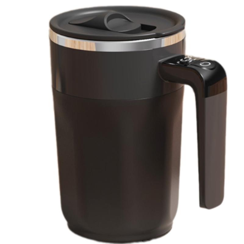 USB Rechargeable Mixing Coffee Mug Automatic Stirring Cup with Digital Temperature Display for Office and Home Use