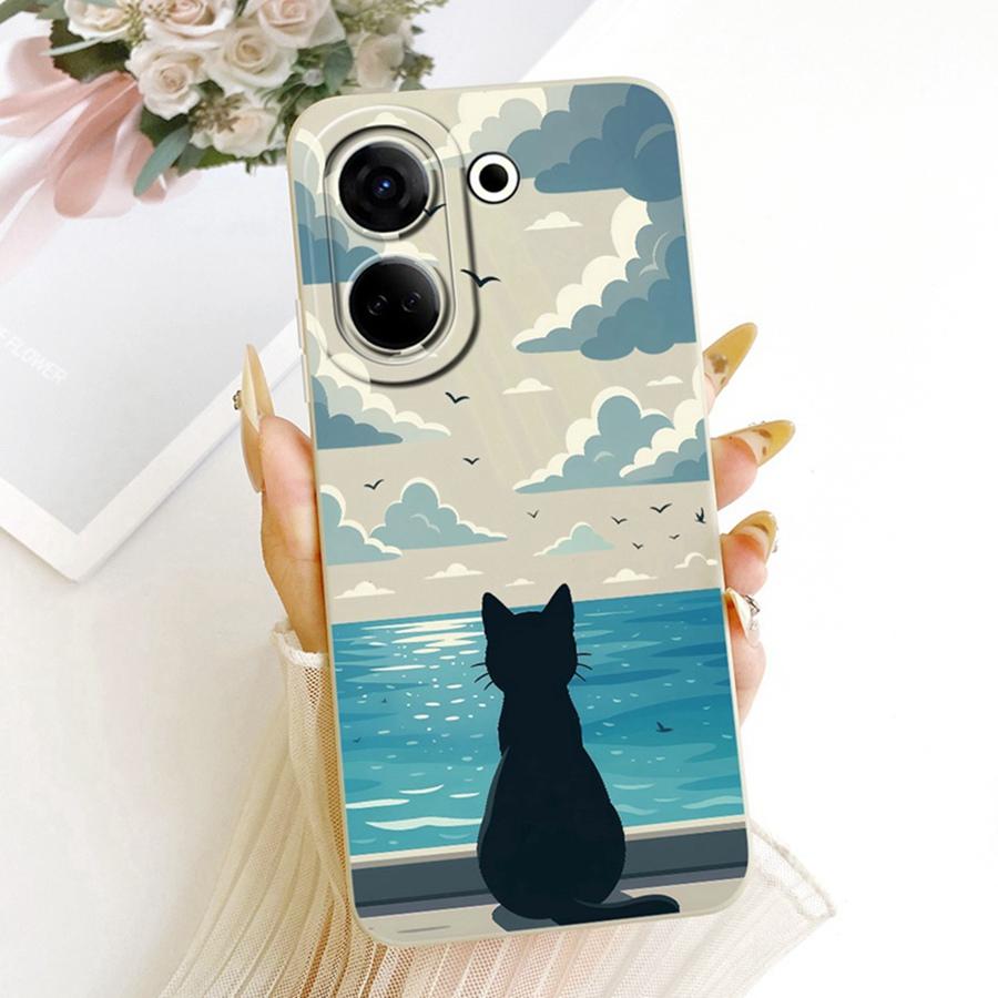 For Tecno Camon 20 Premier Phone Case CK9n Cover Fashion Simplicity bow flower Soft Silicone Shell Tecno Camon20 20Pro Funda