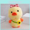 Plush Duck Doll Keychain Bag Accessories With Checkered Bow And Sunflower Decor