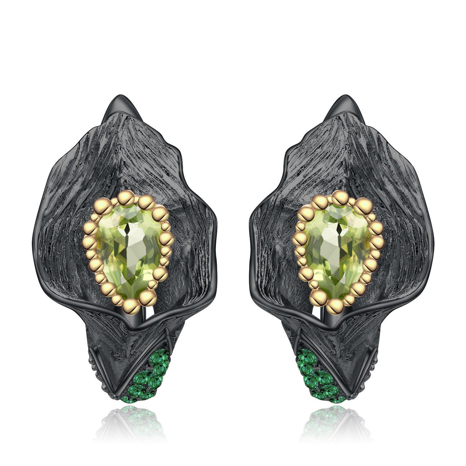 

Оригинальные дизайнерские серьги итальянского ремесла, высококачественные ювелирные серьги из серебра 925 пробы с натуральным перидотом