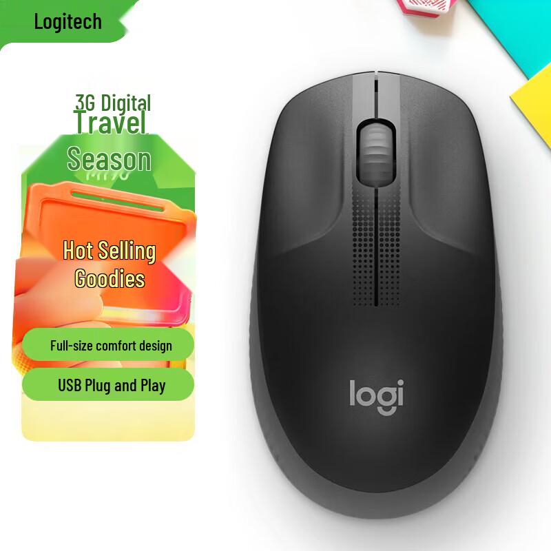 

Logitech M190 Full-Size Wireless Optical Mouse