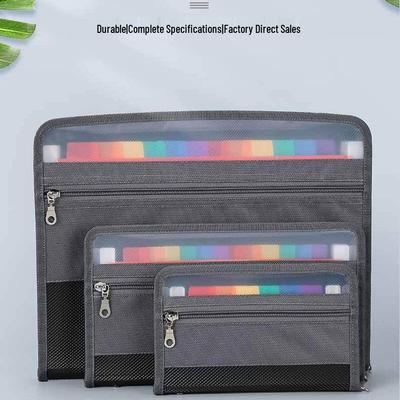 Rainbow Series Accordion File Folder: 13-Grid Double Zipper for Multi-Spec and Test Paper Storage