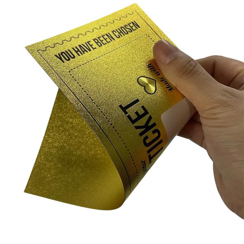 AEE4-Gold Ticket Scratch Card Gravure Printing Greeting Card Luxury Gift Birthday Blessing DIY Scratch Gift