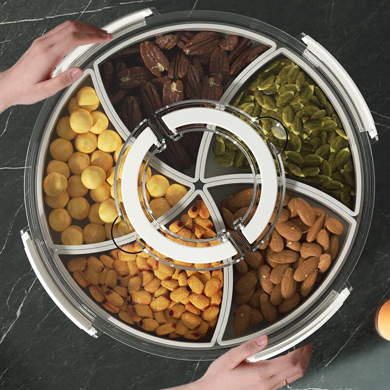 Light Luxury PET Round 5-Compartment Serving Tray
