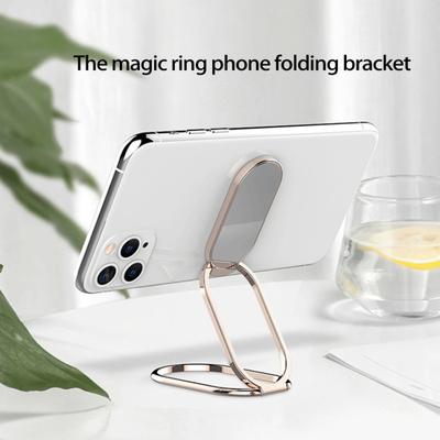 Supporto per Telefono Adsorbimento Magnetico Regolazione dell'Angolo Fondo Antiscivolo Pieghevole Anello Posteriore Supporto per Telefono Cellulare Accessorio per Telefono