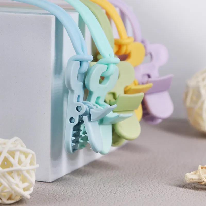 Bpa Free Silicone Baby Teether Pacifier Holder Clip Chain Low MOQ Standard No Squeeze Baby Pouch Holder Opp Bag/pp Box