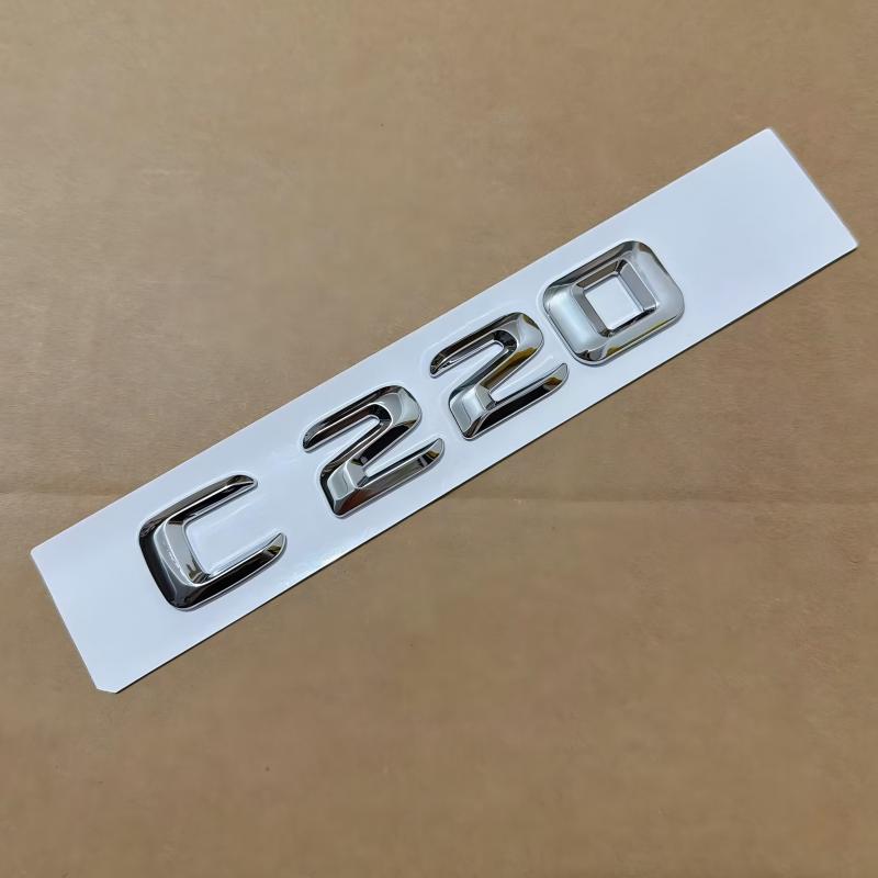 1x 3D ABS Chrom Emblem für MB Auto Heckklappen Emblem NGJM5 Schriftzug C180 C200 C220 C280 W205 W204 Zubehör