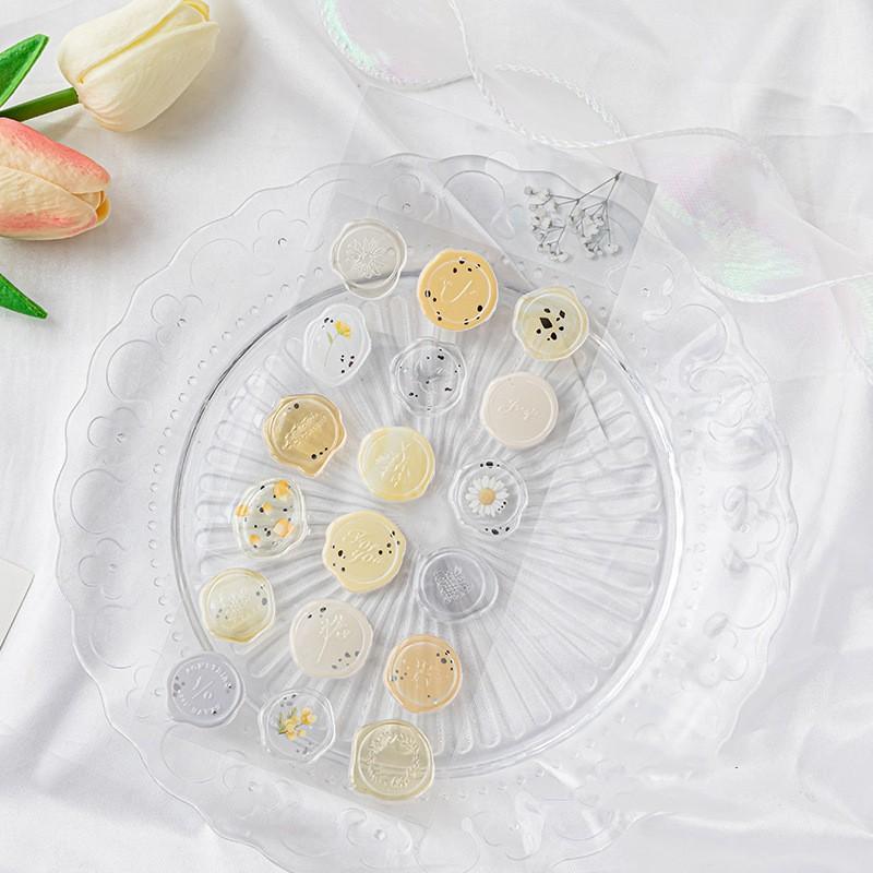 18pcs/20pcs Bag Wax Seals Stamp Sticker for Kid Vintage European Style Candy Color Sticker for Children DIY Decroative Scrapbook