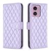 BINFEN COLOR BF Style-14 For Motorola Moto G34 5G Wallet Phone Case Rhombus Grid Pattern