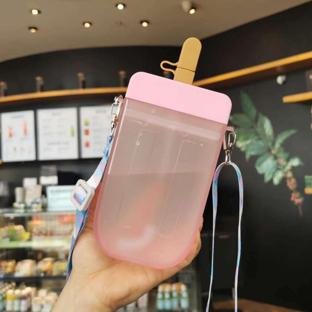 300ml Cute Straw Cup Water Bottle Transparent Juice Drinking Suitable for Adult Girls
