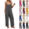 Women's  V-neck Waist Cinched Fashionable Jumpsuit Wide Leg Pants