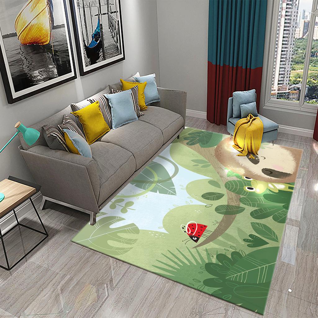 Cute Cartoon Sloth Carpet Lovely Animal Rugs Area Rug for Living Room Bedroom Dining Room Bathroom Door Entrance Non-Slip Mat