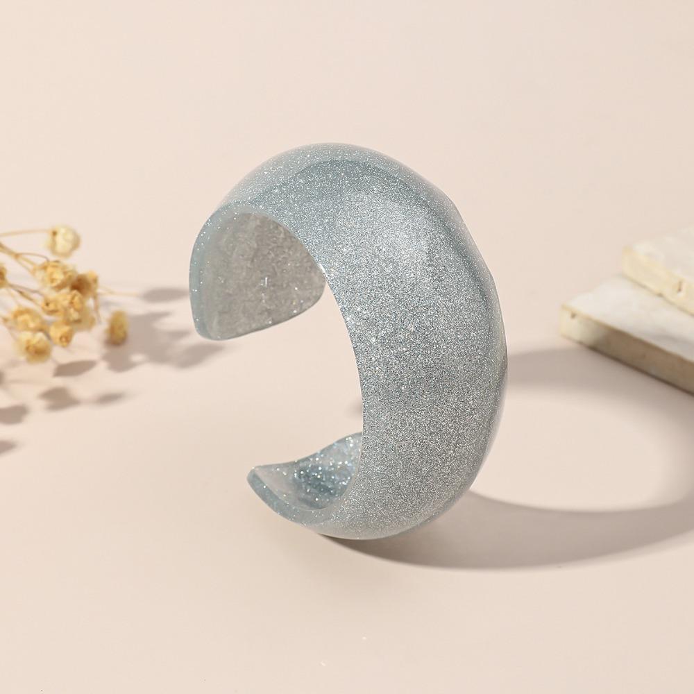Retro Jelly Color Wide Bracelet Minority Design Geometric Irregular Bangle  Daily
