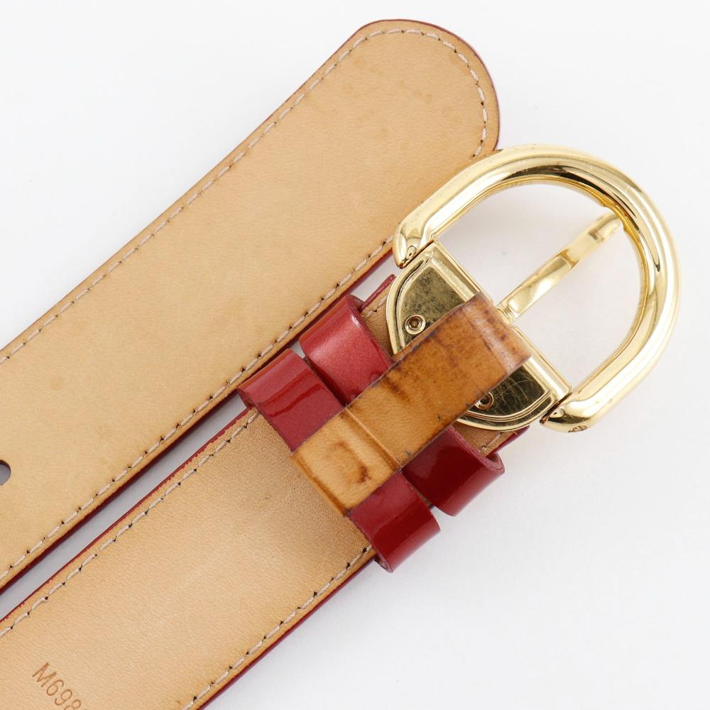 Louis Vuitton Ceinture Belt M6980 Pomdamul Red Monogram Vernis Women Used