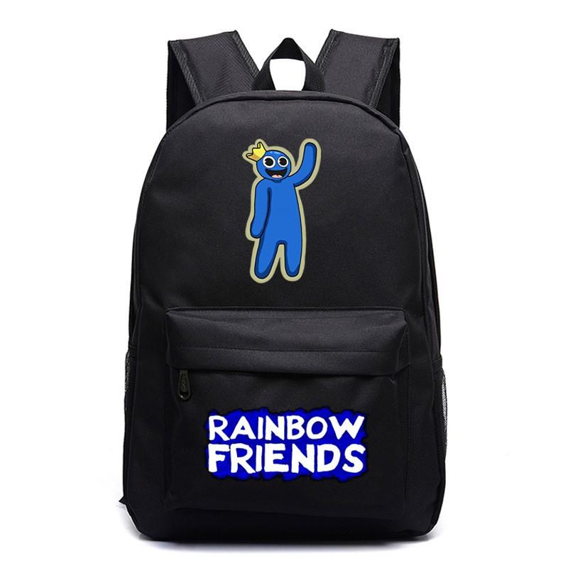 Rainbow Friends Cartoon School Backpack Kids Boys Girls Lightweight Oxford Fabric Bookbag With Ergonomic Shoulder Straps