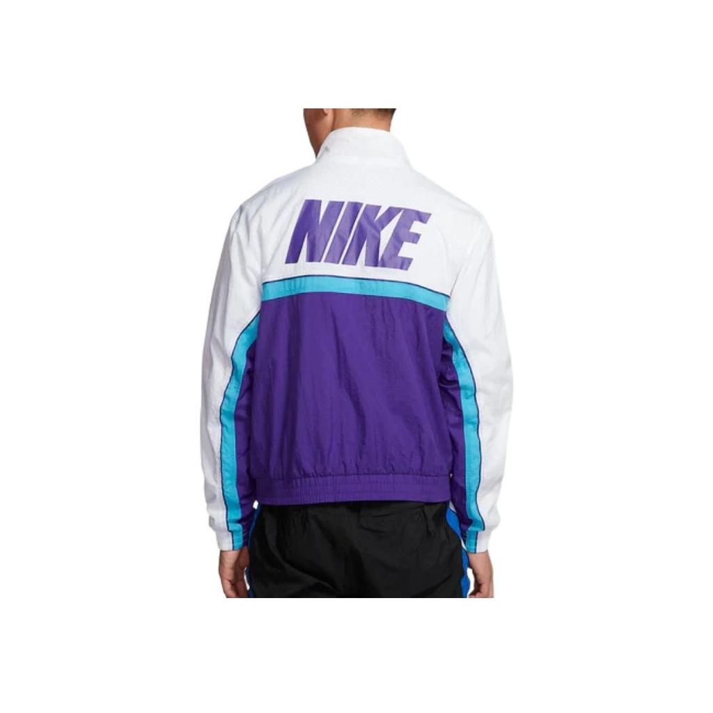 Nike Throwback Woven Basketball Jacket Men Jackets Purple AV9756-103