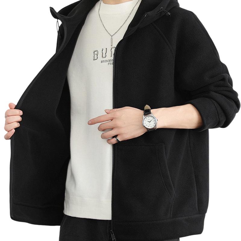 

Men s Thick Fleece Hooded Jacket - 2025 Winter Korean Style Casual Fashion Trend 4XL чорний