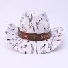 New European and American jazz hat printed western cowboy hat British style sun protection sun hat beach travel top hat